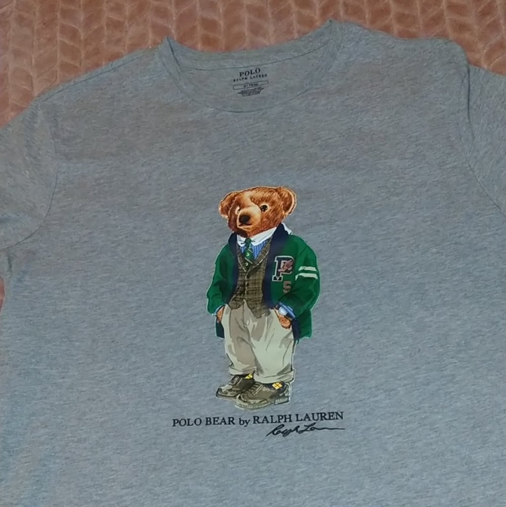 Polo bear by Ralph Lauren gray/green medium tee